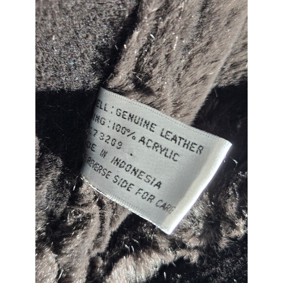 J Percy Marvin Richards Coat Womens L Leather Fur Trim Winter Old Money Brown - Picture 7 of 9